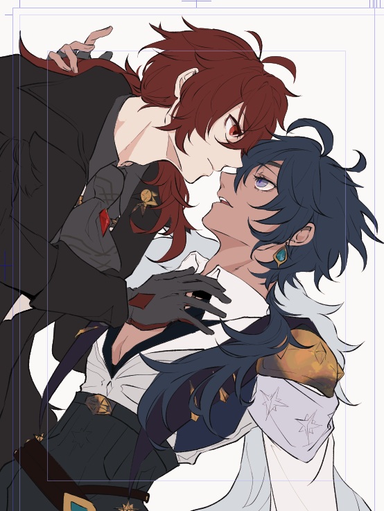 ディルック(原神) ,ガイア(原神) 「wip」|黑のイラスト