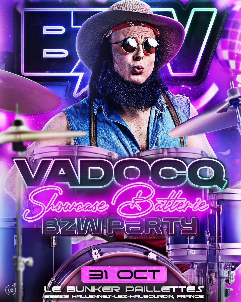 🎃BZW PARTY⚡
Pour lancer le #BZWeekend comme il se doit… direction le Bunker Paillettes ✨
Là où tout commence avant la tempête.

Moments exclusifs, rencontres &amp; SHOWCASE batterie de VADOCQ 🥁

🎤 Venez lancer le week-end le plus BANGER de l’année comme il se doit❕
