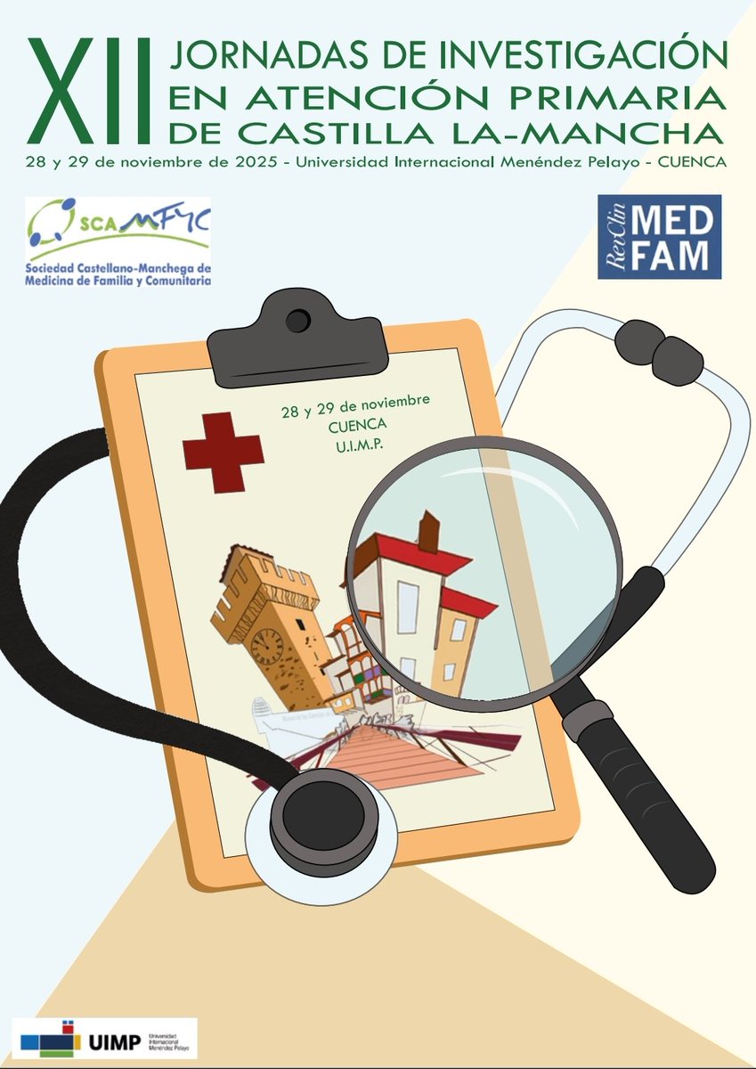 Os recordamos que el próximo 8 de octubre acaba el plazo para enviar comunicaciones a las XII Jornadas de Investigación en AP de Castilla-La Mancha.👇

scamfyc.org/xii-jornadas-d…