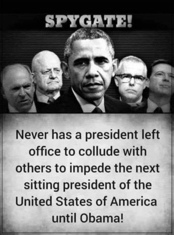 hb348's tweet image. #SpyGate +
#RussiaHoax =
#ObamaGate
The evidence is literally everywhere & undeniable yet this traitor continues to escape justice!!