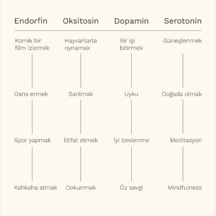 mutluluk hormonları
endorfin | oksitosin | dopamin | serotonin