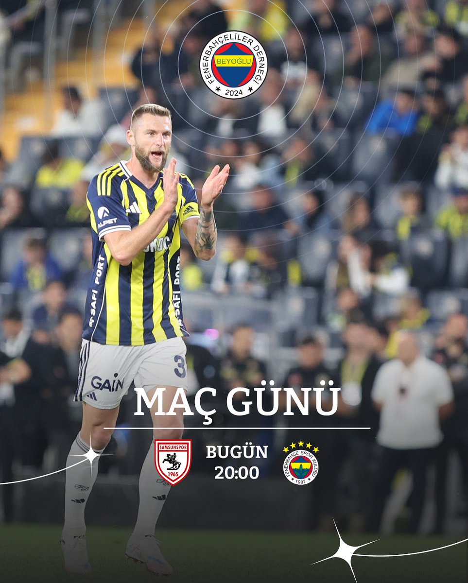 ⚽️ MAÇ GÜNÜ
Trendyol Süper Lig’de bu akşam Fenerbahçemiz, deplasmanda Samsunspor’a konuk oluyor.
Hedef: 3 puan, sonsuz inanç! 💪💛💙

🕗 20.00
🏟️ Samsun Yeni 19 Mayıs Stadyumu

#Fenerbahçe #Samsunspor #MaçGünü #TrendyolSüperLig #BeyoğluFenerbahçelilerDerneği