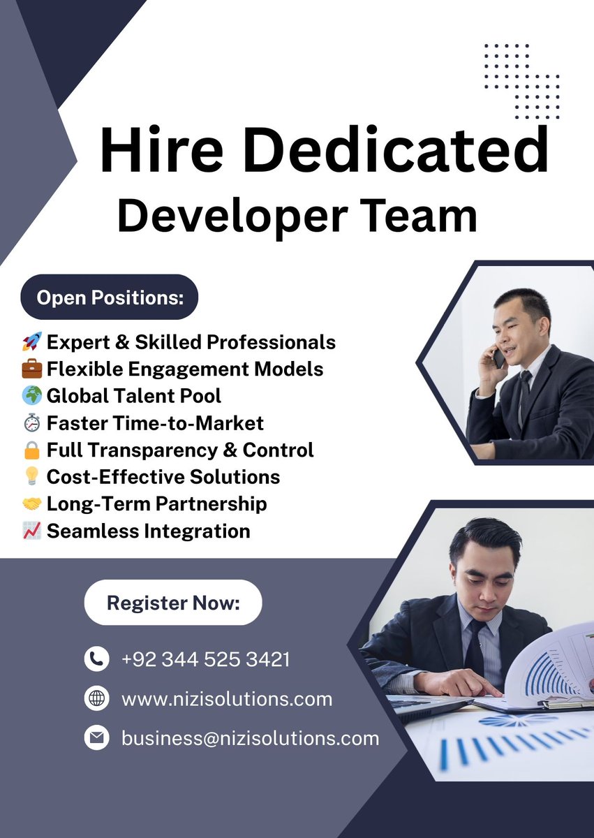 nizisolutions's tweet image. 💻 Need a team that delivers?
 ✅ Skilled Developers
✅ Scalable Solutions
✅ On-Time Delivery

Empower your business with expert tech talent.
🌐 nizisolutions.com/services/hire-…
#NiziSolutions #SoftwareDevelopment #DedicatedTeam #TechExperts #Outsourcing #DigitalInnovation