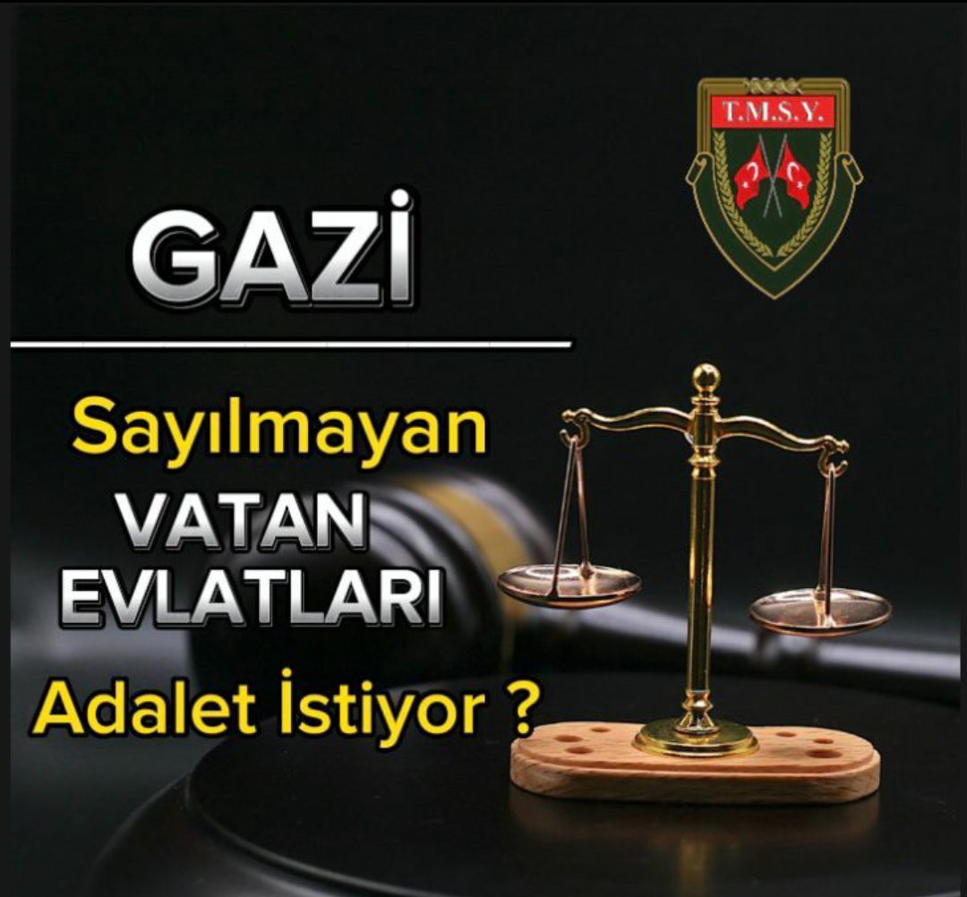 <a href="/ErtugrlGaziTmsy/">ERTUĞRUL GAZİ DEMİR</a> <a href="/nowtvturkiye/">NOW</a> <a href="/ezgigozeger/">Ezgi Gözeger</a> <a href="/TmsyGaziler/">T.M.S.Y GAZİ SAYILMAYANLAR</a> Vatan,Bayrak ve Millet uğruna terörle mücadelede yaralanmış fakat Gazilik onurları verilmemiş <a href="/TmsyGaziler/">T.M.S.Y GAZİ SAYILMAYANLAR</a> haklarını ne zaman verilecek
#GazilikHakkımızıİstiyoruz
<a href="/RTErdogan/">Recep Tayyip Erdoğan</a>
<a href="/MahinurOzdemir/">Mahinur Özdemir Göktaş</a>
<a href="/hulusiakarmedya/">Hulusi AKAR</a> 
<a href="/celebimehmeta/">Mehmet Ali Çelebi</a>
<a href="/kocakkonuralp/">Konur Alp Koçak</a>
<a href="/SayimMadak/">Dr. Sevim Sayım Madak 🇹🇷</a>
<a href="/dtcuneytaldemir/">Dt. Cüneyt Aldemir 🇹🇷</a> b77