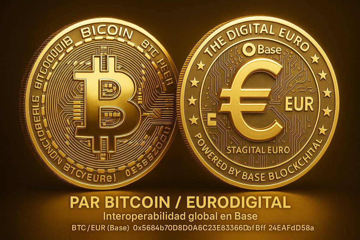 dorelnelu's tweet image. 6/8

📜 Dirección del contrato Euro Digital (Base)
Contract: 0x5684b70DBD0A6C23E58366DbFbfDFe24EAfD58a3
Red: Base Blockchain

Este contrato es el núcleo técnico que permite las conversiones directas en TrustWallet.

#BaseBlockchain #SmartContracts