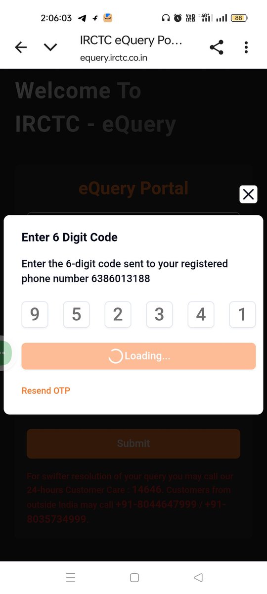 a_chandel_'s tweet photo. I had raised complain on  @IRCTCofficial  E query and @RailMadad app But As of now E query is opening in my Phone Number even after entering OTP &amp; Captcha and RailMadad Automated message quote as "Closed" query,As Proof i had Attached Photos for both IRCTC equery and RailMadad https://t.co/i2coUH4fF1