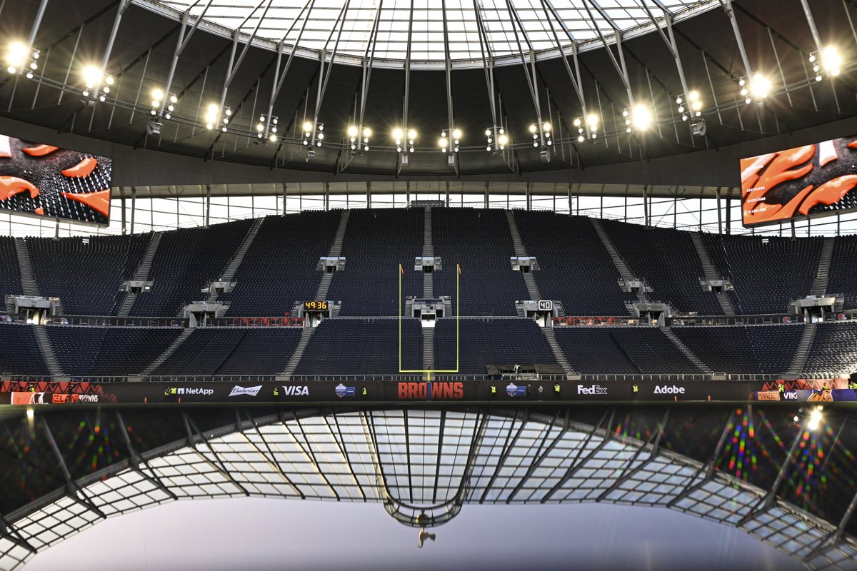 Browns's tweet image. home game lookin' a little different today