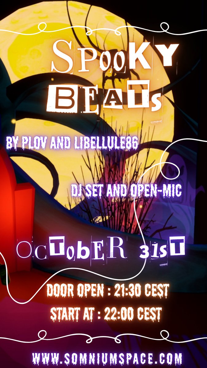 Halloween on Somnium Space!  I’m so excited to invite you to my very first event as an official Somnium Space Ambassador ! For the occasion, I’ve prepared a brand-new Halloween-themed world, created especially for this night… and available only on Somnium Space ! #somniumspace