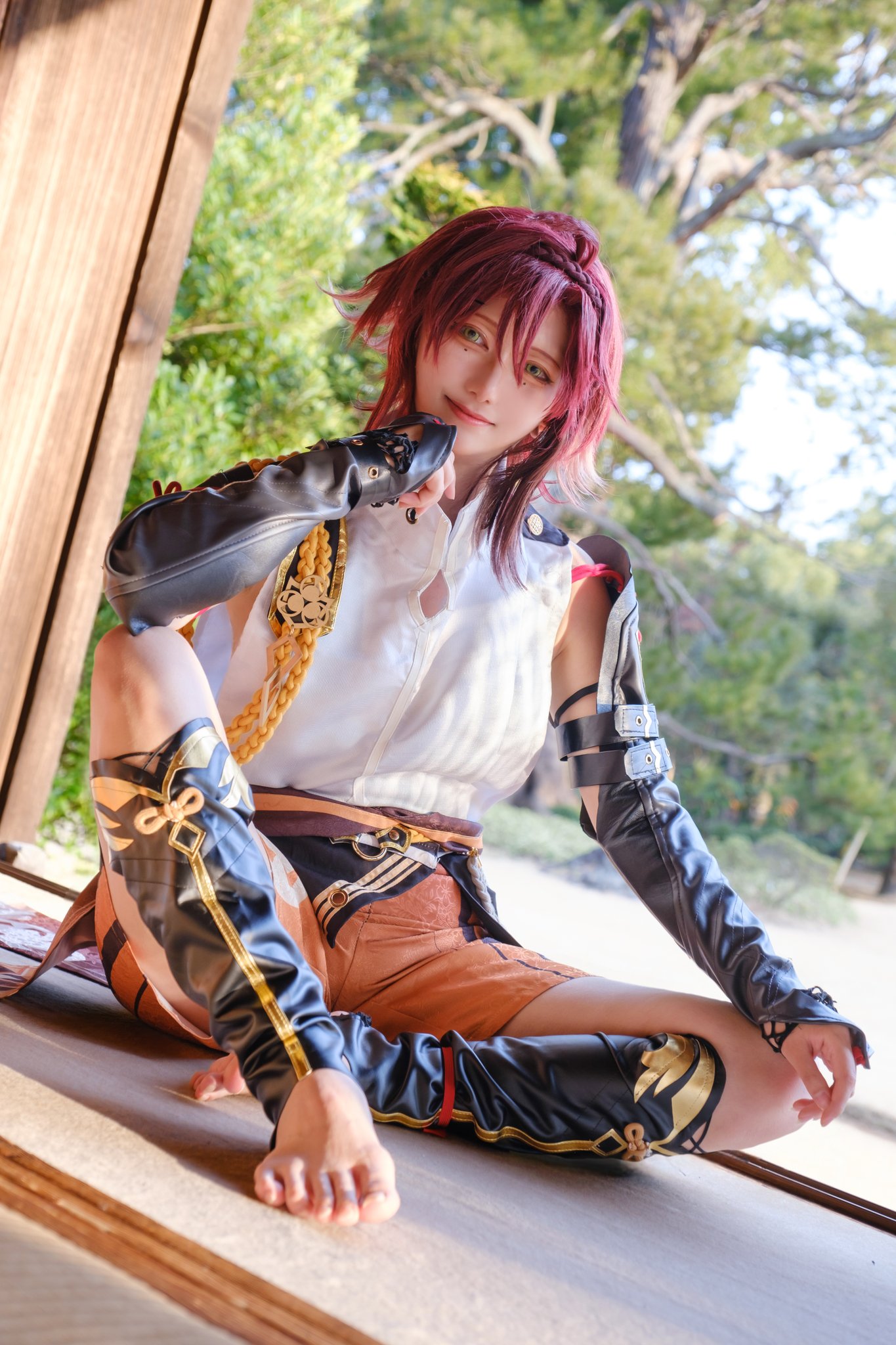 最終価格】 原神 鹿野院平蔵 コスプレ 三分妄想 L ウィッグつき 鹿野院