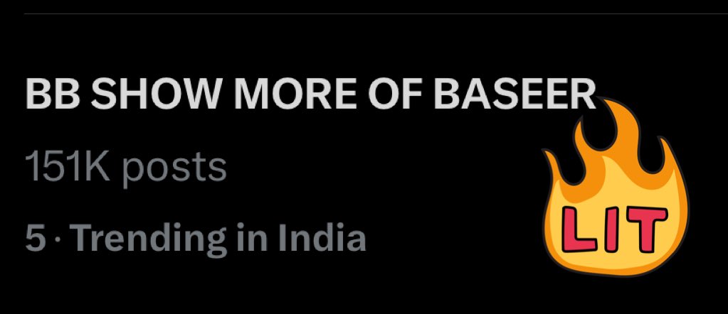 OG_Anaya_'s tweet photo. BB SHOW MORE OF BASEER is trending in india with 151K+ posts.

Can I get 200 repost and like fastest ?l

#BaseerAli https://t.co/BWyVu8HseY