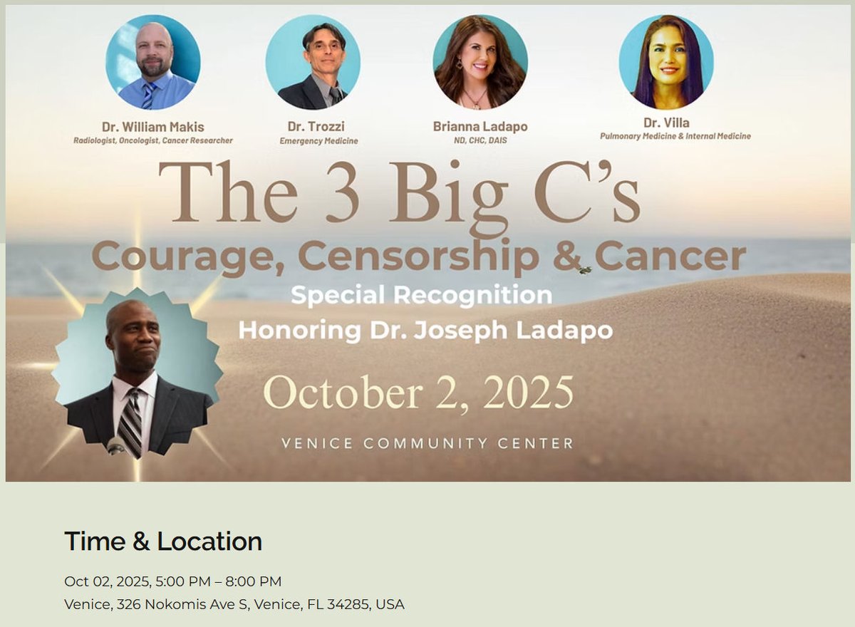 BREAKING NEWS: New York Times Journalist Stuart Thompson flew down from New York and attended our LIVE event in Venice, Florida!

I gave the keynote speech at the October 2 event and had the honor of sharing the stage with Dr.Joseph Ladapo who received an award for his incredible