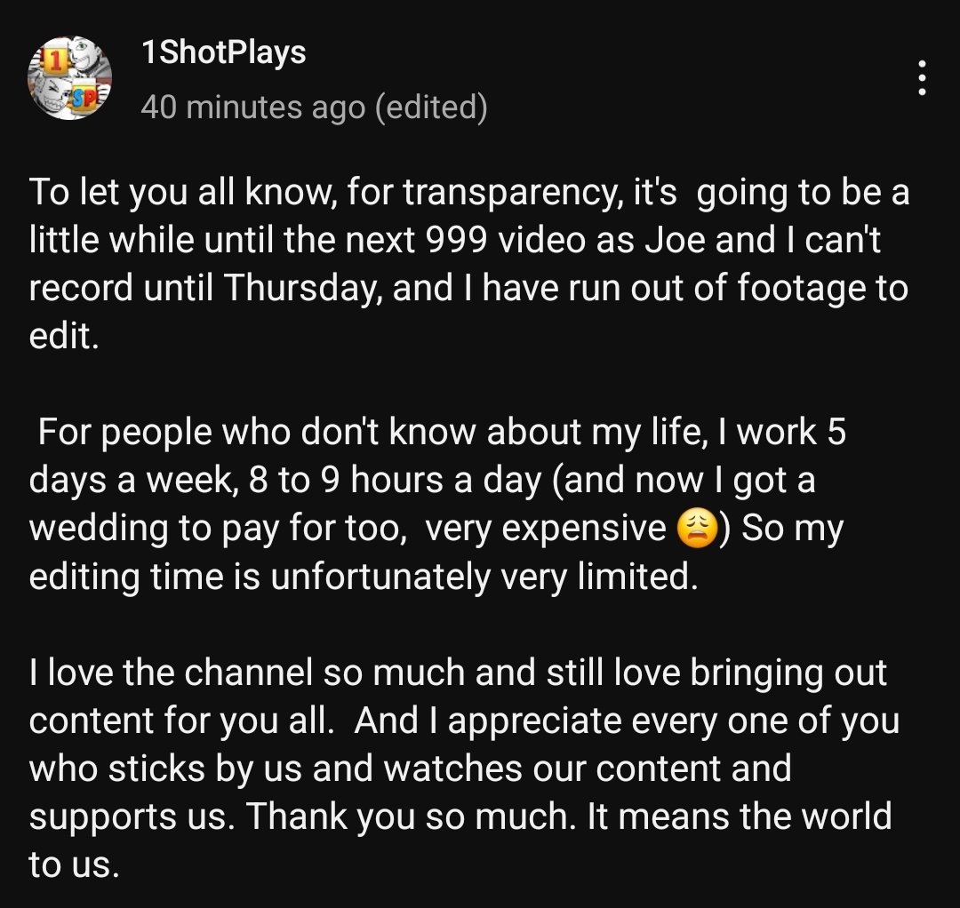 To keep you all updated.