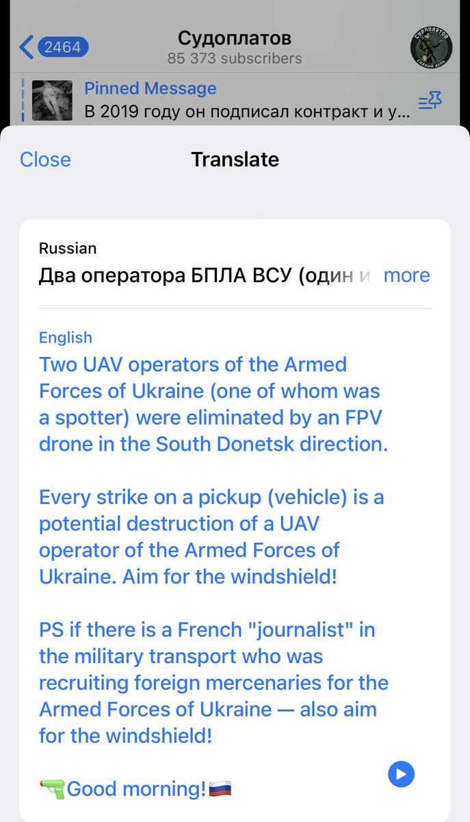 Russians deliberately killed Antoni Lallican, a French freelance photographer, and they openly brag about it on their Telegram channels. For them, journalism and the pursuit of truth do not exist; they label everyone as mercenaries or recruiters.