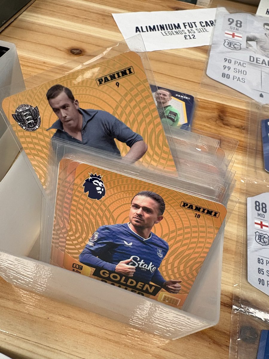 ToffeeArt's tweet photo. ๐ Open from 11am with all your Golden Ballers and FUT cards. Bring the kids in to pick their favourites.
All cards are aluminium. Junior Toffees love them!
๐ Upstairs The Bluehouse. Fulton Street entrance.
#EFC #EvertonMerch https://t.co/zPWFZm3ZME
