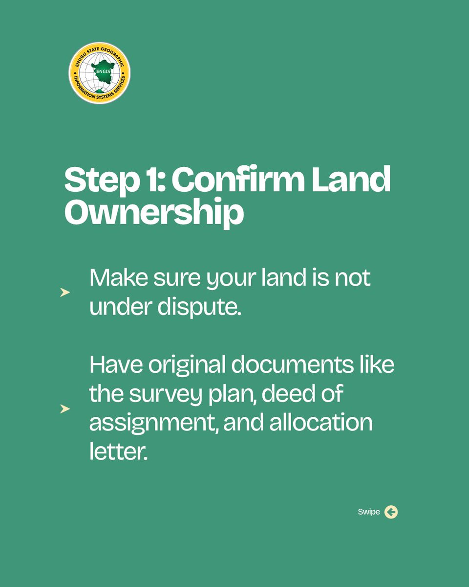 ENGIS_official's tweet photo. Ever thought about how you can apply for a land title with ENGIS?
Follow these easy steps to start your journey to safe and verified land ownership. #engis https://t.co/ezl3cnpblg