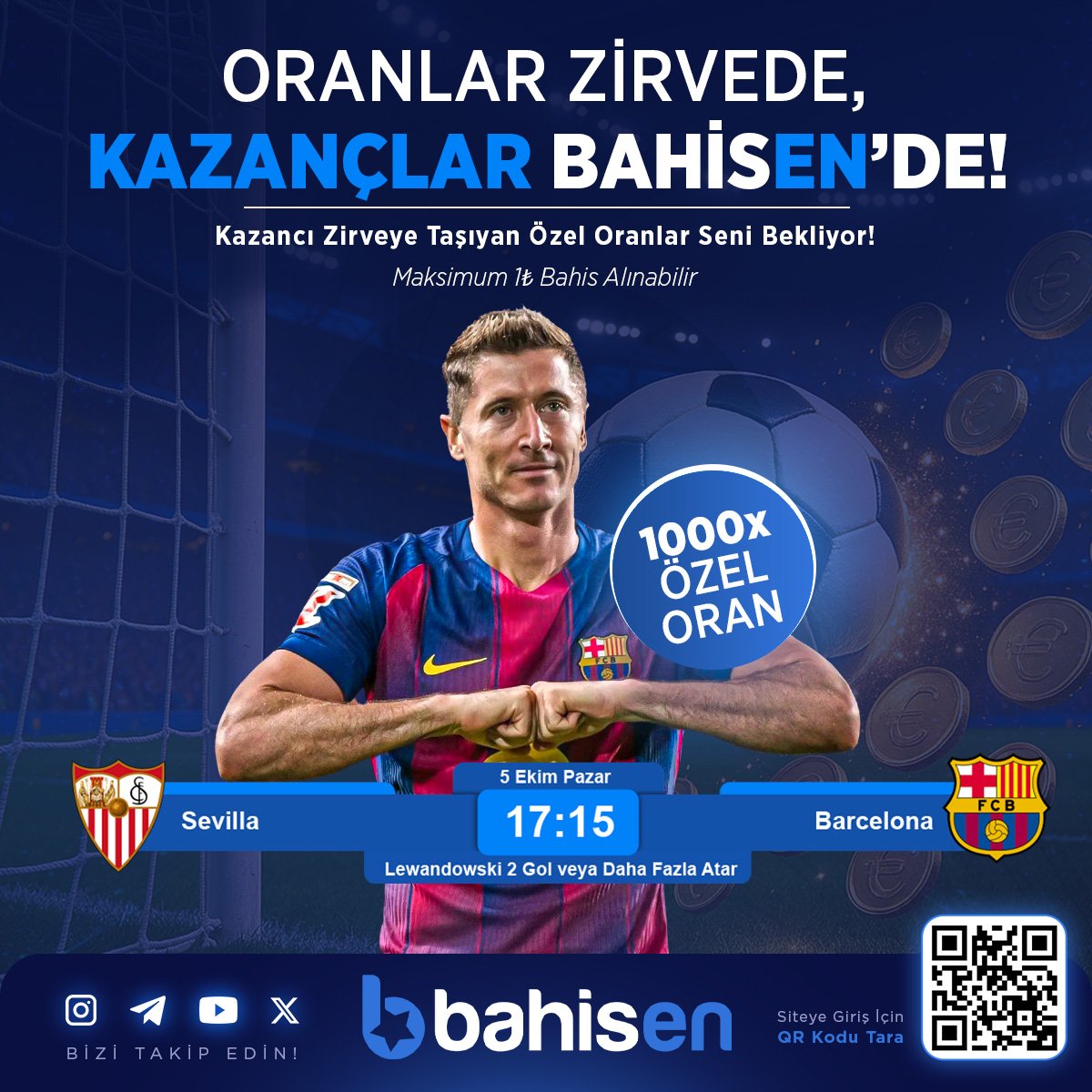 Bahisentr's tweet photo. ⚡️Robert Lewangoalski 2 veya daha fazla gol atar 1000 ORAN! ⚡️
🤩  Oranlar zirvede, fırsatlar Bahisen’de!

💟  Özel oran, yüksek heyecan seni bekliyor.

🥇  Şansını değerlendir, zirveye oyna!

⚡️Güncel Giriş (https://t.co/mfg7JI06up)⚡️
⚡️(https://t.co/OsvGEjrte1)⚡️ https://t.co/gGgeVxYBiG