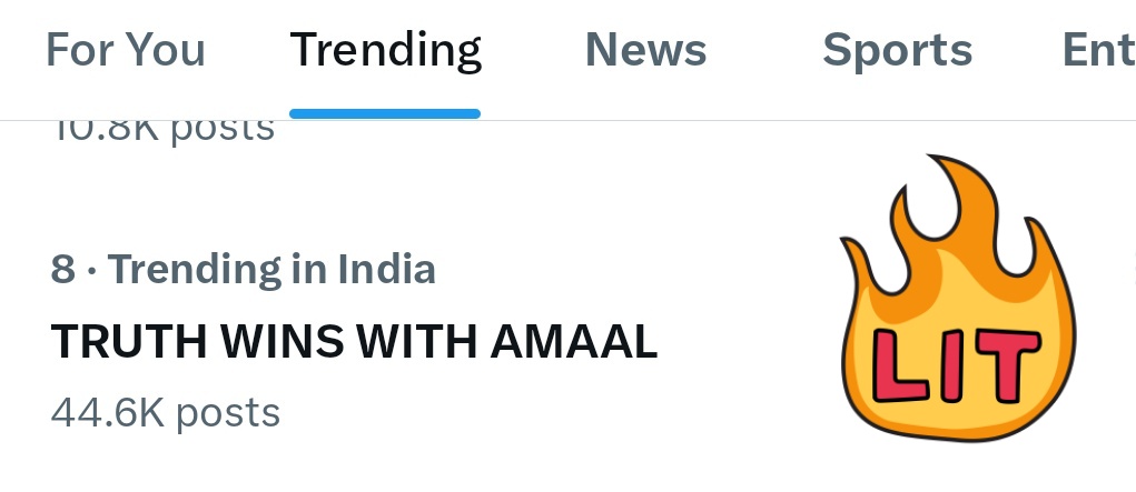 MrGurujiAnand's tweet photo. Trendinggg At No 8 with 44k.

Great going Amaalians !

Can we break into Top 5 ?

Speed up...focus on RPs 

TRUTH WINS WITH AMAAL https://t.co/MQA1eMJVyV