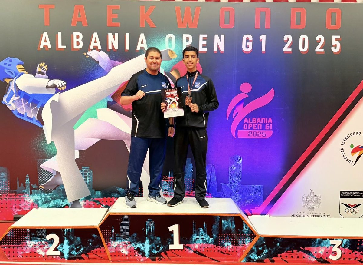 #شارك نادي التضامن الرياضي
في بطولة البانيا الدولية 2025
للتيكواندو والمصنفة من الاتحاد العالمي  G1 .
ضمن منافسات قوية 
شارك فيها اكثر من 200 فريق 
من مختلف دول العالم..
#وحصل فريق التضامن 
على 6 ميداليات برونزية 🥉