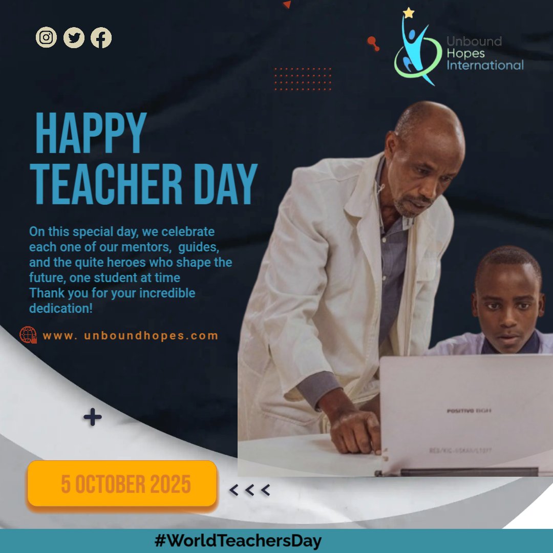 UnboundHopes's tweet photo. On this special day, we celebrate each one of our mentors, who shape the future. 

Let's celebrate the mentors who left a lasting impact on your life.

Thank you for your incredible dedication! 

#WorldTeachersDay2025
#Education https://t.co/sKFJpOhJ5V