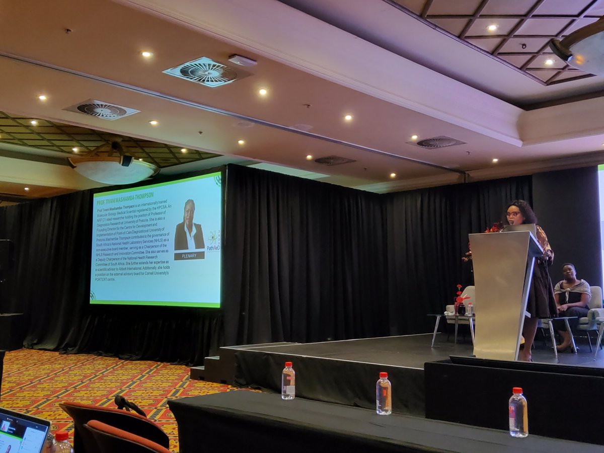 PathReDCongress's tweet photo. 📌Live: Prof Tivani Mashamba-Thompson addressing delegates on point of care testing in global health.
Session chaired by Dr Relebohile Ncha.

#PathReD2025 #PathReDCongress2025 #NHLS https://t.co/hkpH1G8gK8