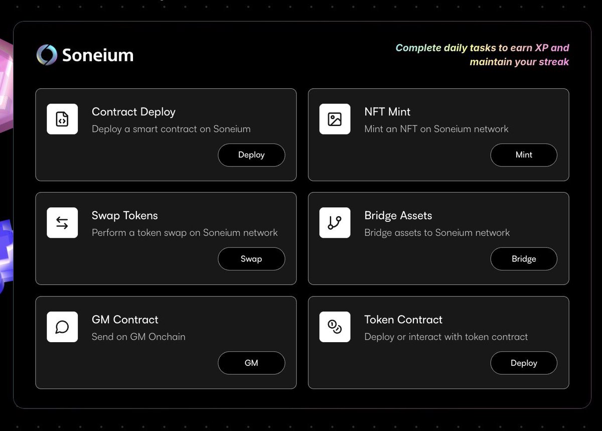 asedd72's tweet image. Soneium — New Daily Interaction 🪂

I won’t be surprised to see $SONY soon. Season 2 end on Oct, 30. 

📌 Here’s a daily action to position: 

     ➖go to: contracts.mintair.xyz/soneium?ref=as…
     ➖complete onchain tasks ✅
     ➖get a chance to receive $ giveaway

Complete it until end…