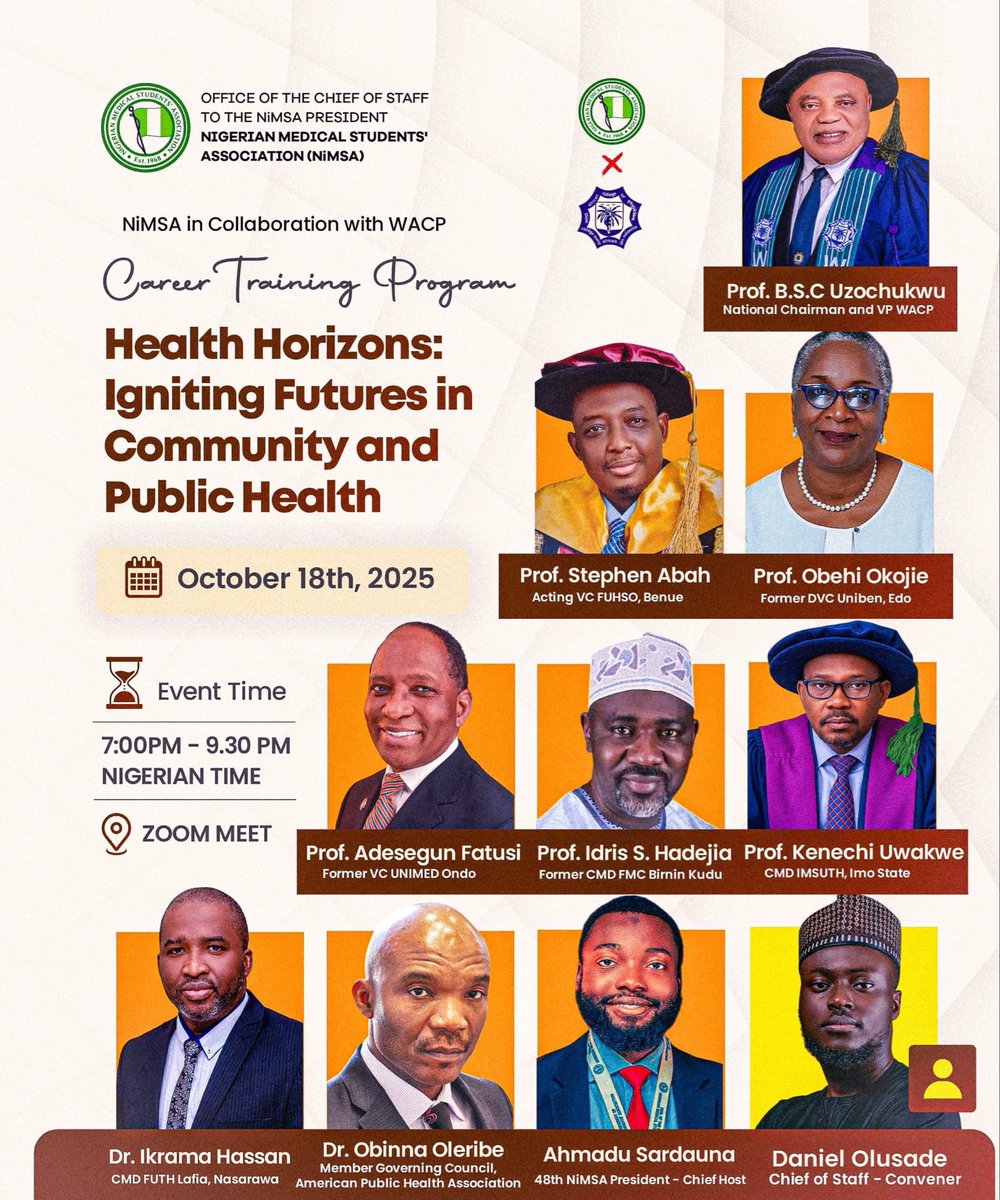 REGISTRATION IS LIVE🚨🚨

Fast Come, Fast Served! 🚨

About 850 NiMSAites have registered and joined the Conference Group Chat, 150 more to go🚨‼️

STEPS TO COMPLETE THE REGISTRATION (Follow carefully)

1️⃣ Click (iventmaster.com/commhealth-catp) 

2️⃣ Fill Brief Survey Questions 

3️⃣