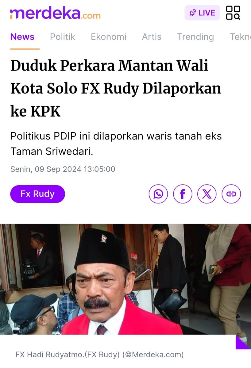 Laporan  KPK pa kBarnya y? Takut ma FX Rudy ap gmna?