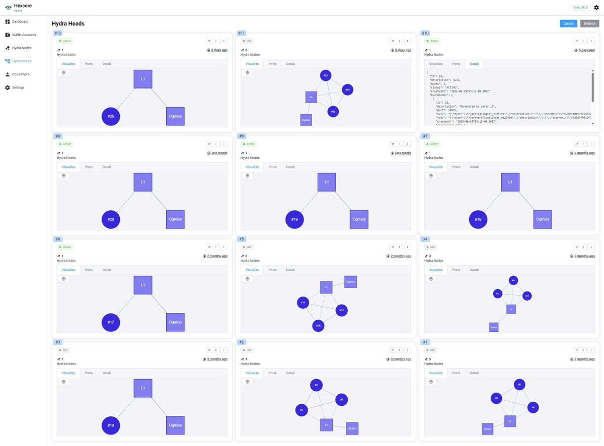 Here’s how we manage our Hydra Heads and operate our Nodes — Everything is fully automated 💫
You just interact through the user interface, and the system takes care of the rest. 
Simple. Fast. Efficient. ⚡
We had the opportunity to demonstrate this in action with <a href="/ch1bo_/">Sebastian Nagel</a> ,