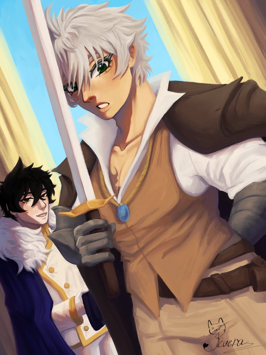 #ynasweek #asynweek #BlackClover 
Day 7 - Free day 

It turned out to be something similar to the cover of some isekai manhwa :>