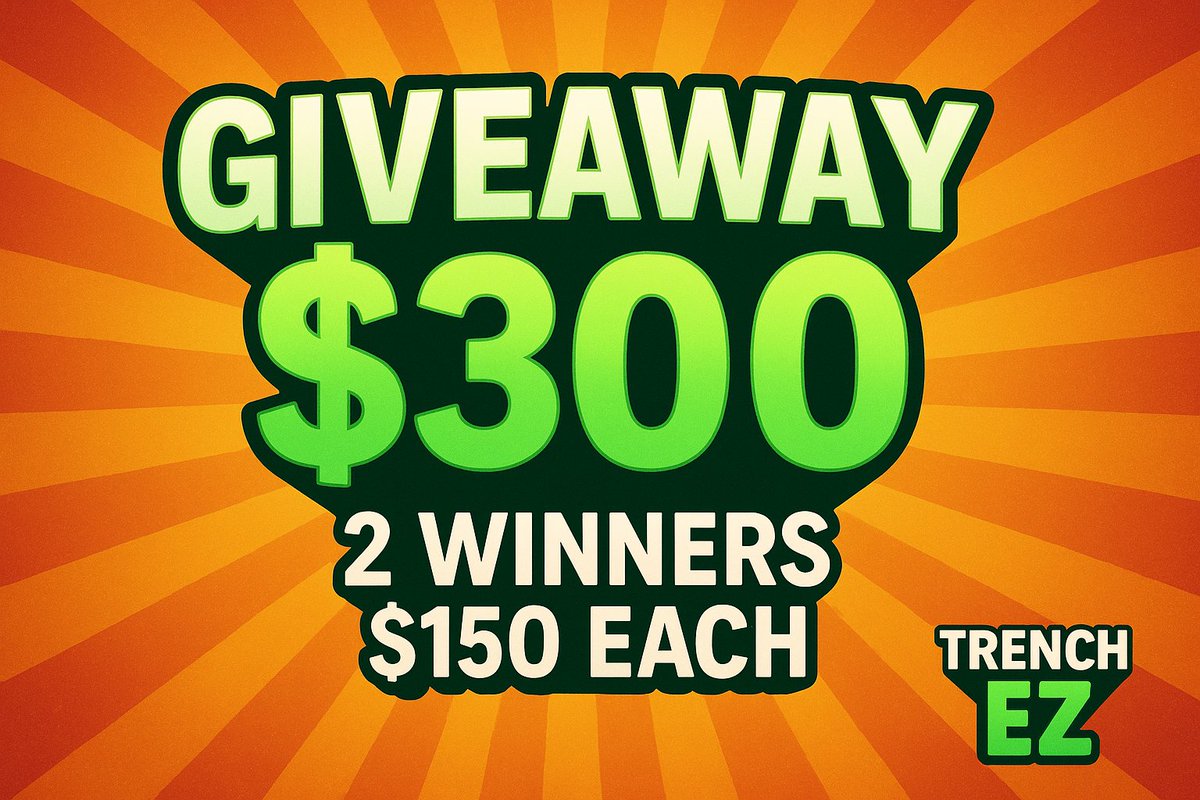 Second <a href="/TrenchEZdotfun/">TrenchEZ</a> Giveaway is live!

The last one went big, let’s see if we can beat that.

💵 Prize: 2 winners × $150 each

To enter:
❤️ Like
🔁 Retweet
👉 Follow
💬 Comment your Solana wallet

Winners announced in 72 hours.

No bots, no fakes. Real Trenchers only.