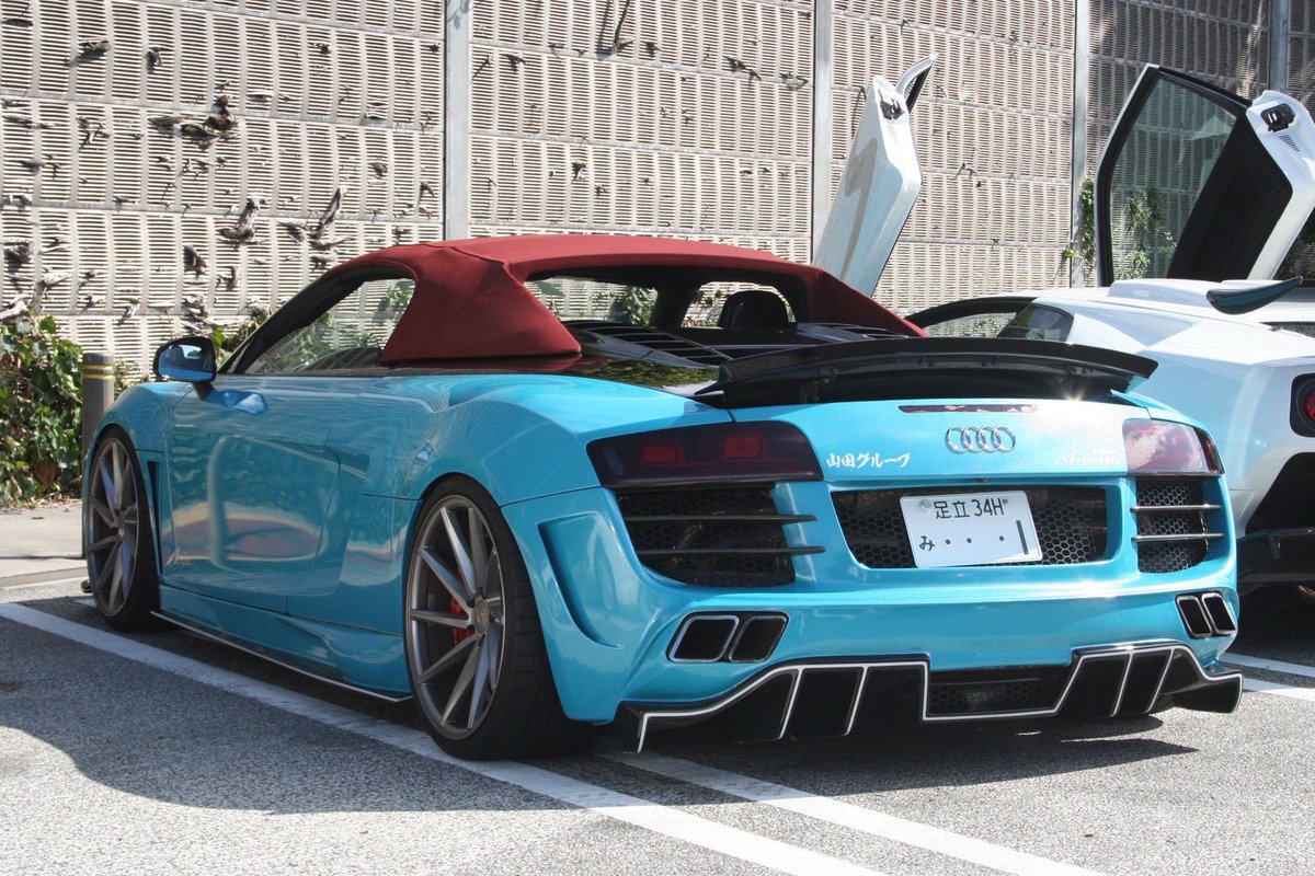 CHASER_0725's tweet photo. R8仕様変更でランチツーリング参加しました‼️
涼しくなってきたのでどんどん走りたいと思います😊
 #Anija  #Ateam  #スーパーカー 
 #ランチツーリング  #ツーリング 
 #アウディ  #R8  #R8スパイダー https://t.co/aevIczhcsj