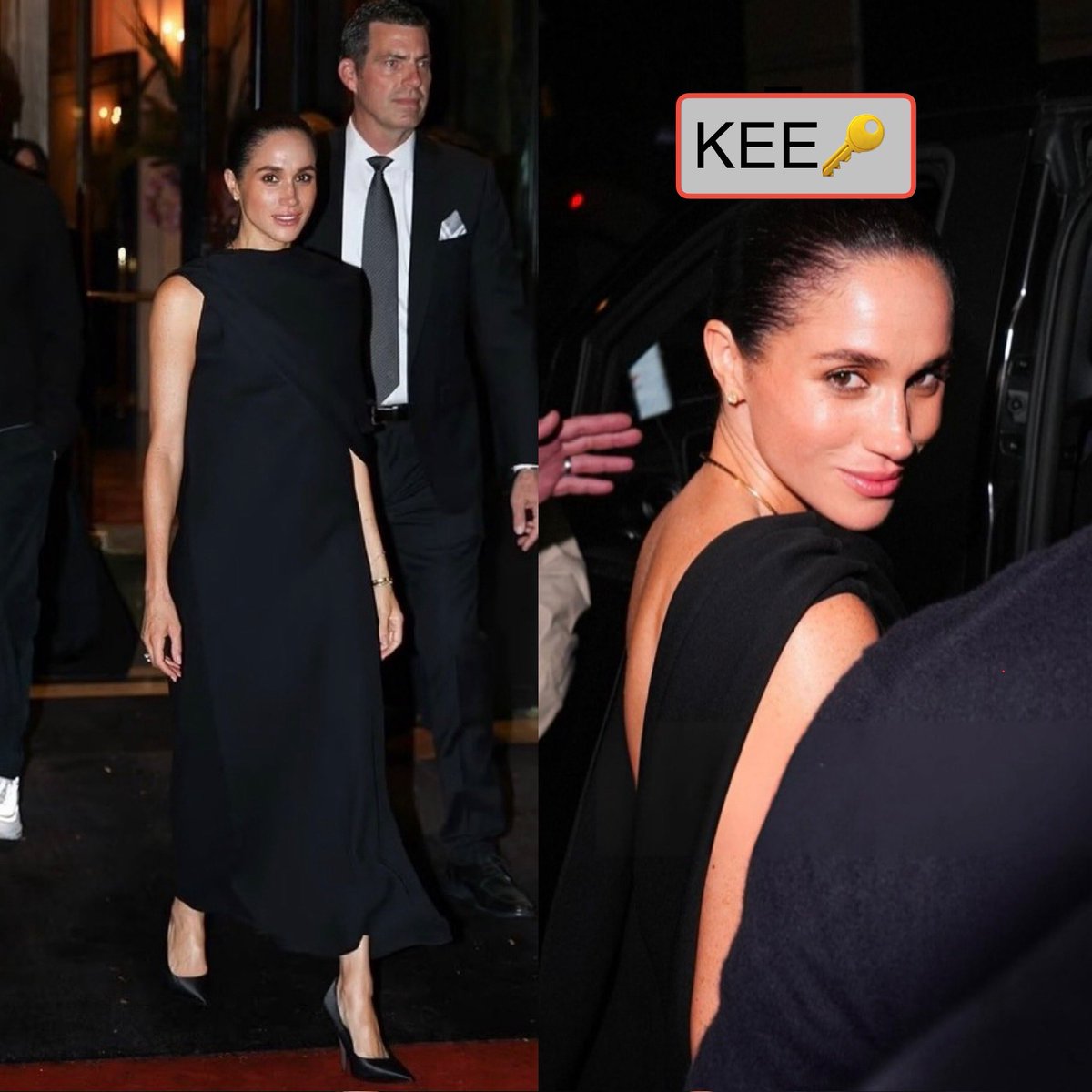 “It's not enough to just survive something…That's not the point of life. You've got to thrive, you've got to feel happy…” - The Duchess of Sussex. 

Hard-working Princess Meghan chilling at Paris Fashion Week! Check out her gorgeous black dress for the Balenciaga after-party.