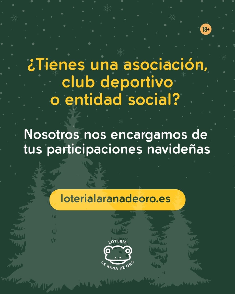 🎄✨ ¿Tienes una asociación, un club deportivo o una entidad social?
En La Rana de Oro nos encargamos de tus participaciones navideñas 🐸💛
👉 Escríbenos y te contamos cómo hacerlo fácil
#LaRanaDeOro #ParticipacionesNavideñas #LoteríaDeNavidad #IlusiónCompartida