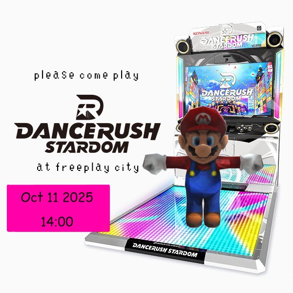FreeplayC's tweet photo. Next Dancerush meetup is this Saturday, 11th October!
Being your T-pose to the international dance floor.
#Dancerush #DRS #DancerushStardom #Freeplaycity https://t.co/GzVYpt8KEY