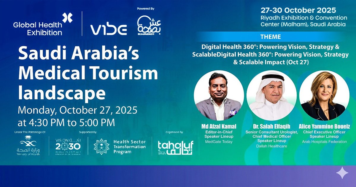 Speaking on #medicaltourism  <a href="/globalhealthexh/">Global Health Exhibition - ملتقى الصحة العالمي</a> <a href="/KingdomofSaudi/">المملكة السعودية</a>  at #riyadh
