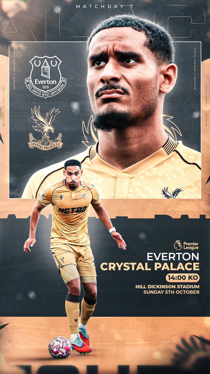 Ciandesignz's tweet image. Matchday graphic I designed today for Crystal Palace defender Maxence Lacroix for his game away at Everton 🎨 

#smsports #CrystalPalace #MatchDay #maxencelacroix