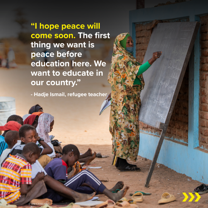 Refugees's tweet photo. This #WorldTeachersDay, we honour refugee teachers who inspire futures every day.

Refugee education matters. Teachers matter.