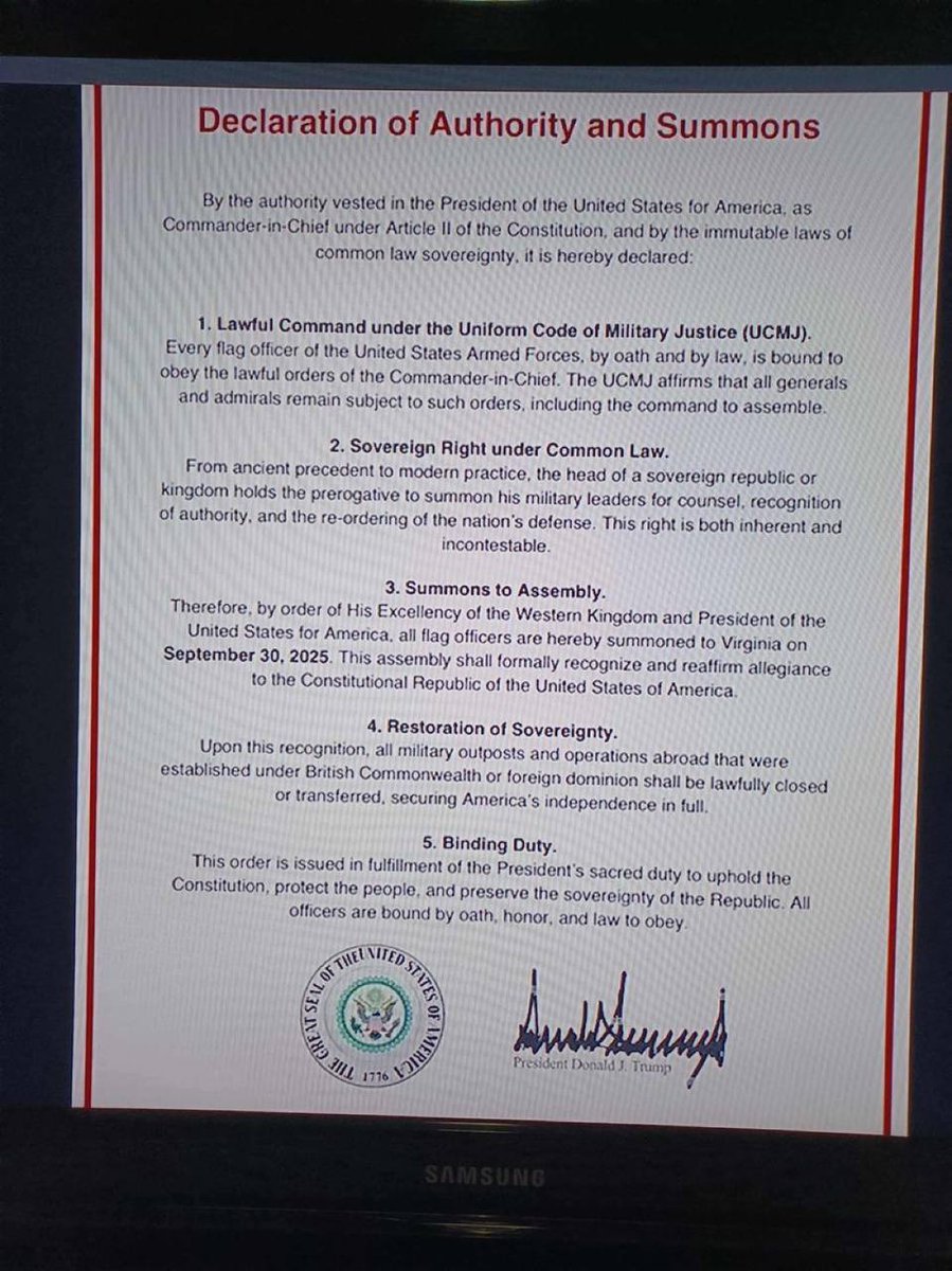 MTinkerbel77673's tweet photo. AMERIKA CONGRATULATIONS💥🫶🥳

🚨BREAKING: President Trump just made history.
America is now a sovereign nation under Common Law.
The Deep State’s fake “US Inc.” is defunded and dead.
No more foreign rule, no more Admiralty chains.
The Republic is free again https://t.co/YfIao7OvR4