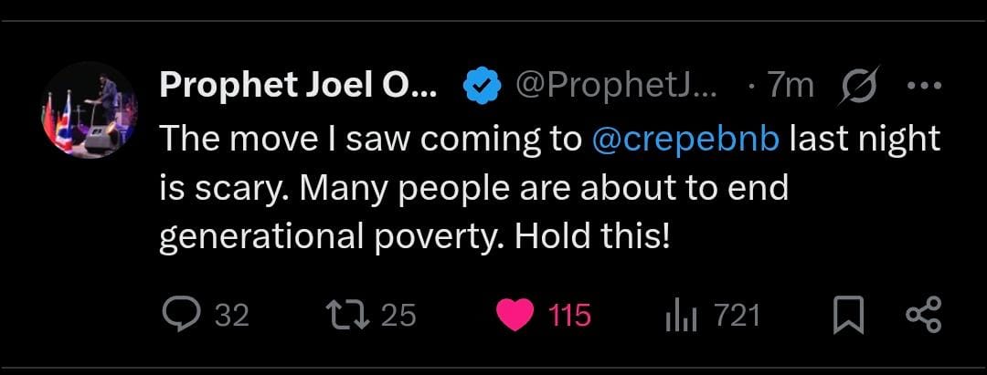 very_common_guy's tweet photo. $CREPE Just getting started: What you have seen in $CREPE is just a flash in the pan. The real move is coming to $CREPE sooner than u think. Keep dragging ur feet. $CREPE will see billions in Market Cap, mark my words. The prophecy on $CREPE must be fulfilled. $CREPE IS SOLID. https://t.co/NcjRD5dDXh
