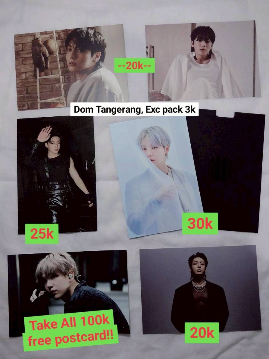 Help RT Want to sell bts ina
• pc / photocard
• postcard
• decokit
• album only

‼️dom tangerang, Exc Adm sopi &amp; pack 3k, NO HNR‼️

🏷️wts wtb wta pc bts bangtan Jungkook jin jhope suga v jimin rm dicon golden proof sg22 sg21 tear bobo decokit lemonilo #zonakpop