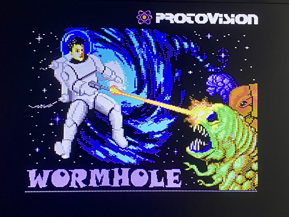 retroguybry's tweet photo. Finally completed Wormhole by Protovision. A really tough game without using the trainer although I had to use save states. Fabulous game with some really infuriating moments but perseverance paid off! #Commodore64 #C64 #Protovision https://t.co/nYBrfkcgZQ