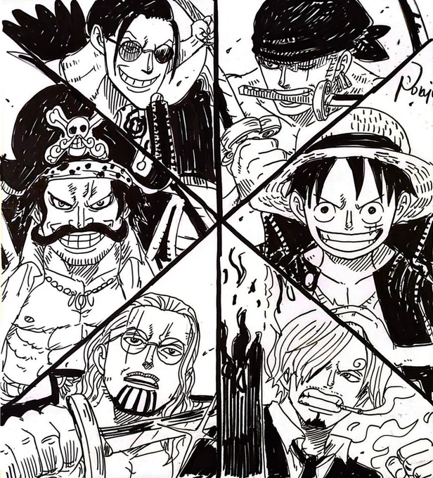 麦わらの一味3強とロジャー海賊団3強
#ワンピース #onepiece 