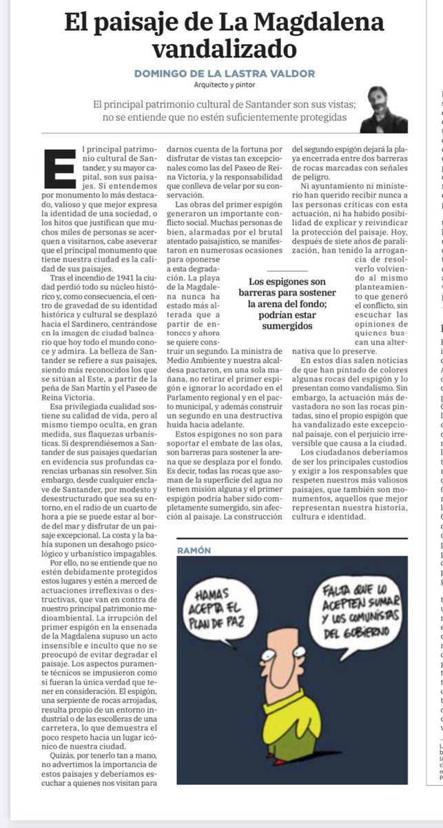 Artículo que refleja la falta de sensibilidad ante la protección de los valores patrimoniales de Cantabria