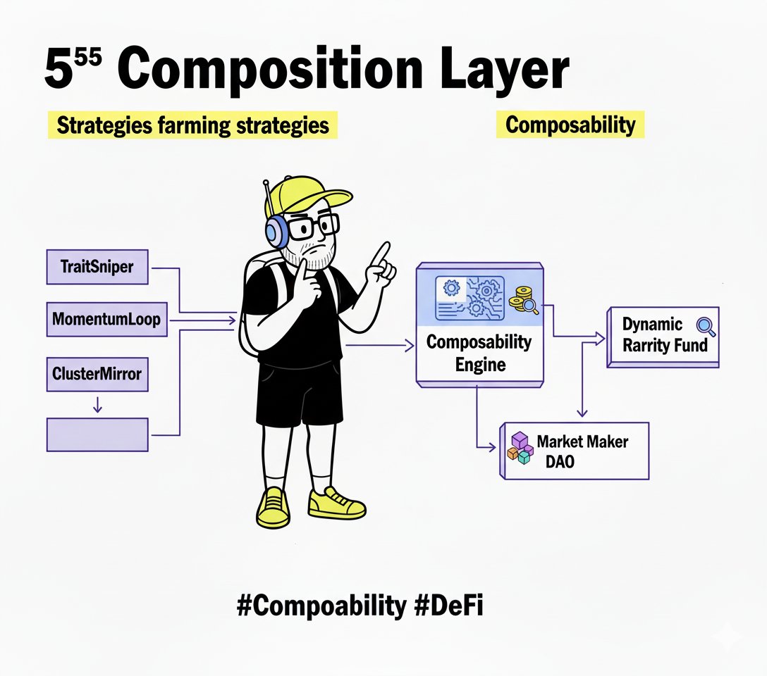 juergenhoebarth's tweet image. 5️⃣ Composition Layer.
Once you have multiple tokenized strategies, you can stack them:
TraitSniper + MomentumLoop = Dynamic Rarity Fund.
CrossArb + ClusterMirror = Market Maker DAO.
Strategies farming strategies.
#Composability #DeFi @Strategypunks