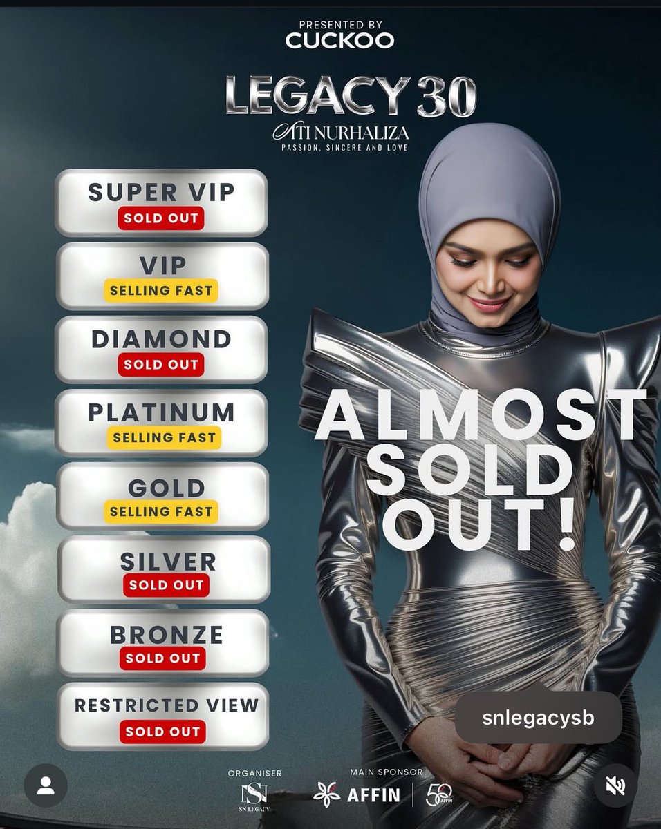 IniAlalalannn's tweet photo. alahhhhh malu-malu pulakk dia tiket dah nak sold out 😂😌🙂‍↔️ #legacy30SitiNurhaliza https://t.co/K81f5dBkSl