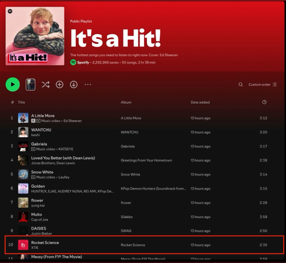 "Rocket Science" Made it to Spotify "It's A Hit" !!
