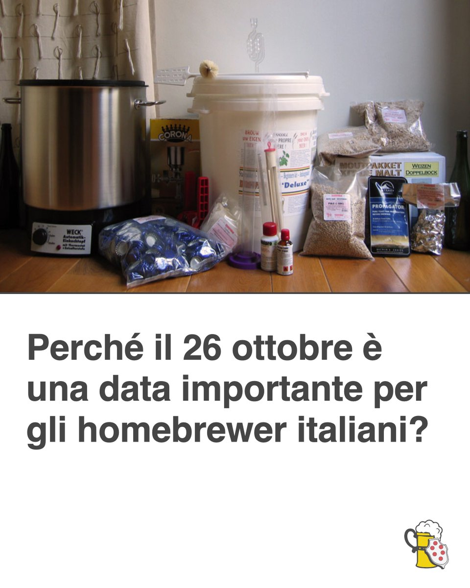 Lo sai perché il 26 ottobre è una data importante per chi produce birra in casa in Italia?
L'articolo su: pintamedicea.com/birra/2016/per…