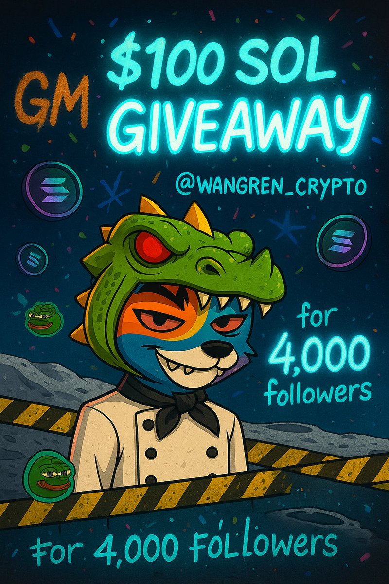 wangren_crypto (@wangren_crypto) on Twitter photo βοΈGM = GET MONEYπΈ
π$100 in SOL Giveaway for 4.000 followersπ
1. Follow <a href="/wangren_crypto/">wangren_crypto</a>
2. Like + RT this post
3. Tag 2 friends
Results is 48H βοΈGM = GET MONEYπΈ
π$100 in SOL Giveaway for 4.000 followersπ
1. Follow <a href="/wangren_crypto/">wangren_crypto</a>
2. Like + RT this post
3. Tag 2 friends
Results is 48H