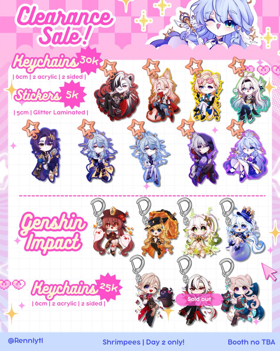 1/2
[🌸RT &amp; ❤️are appreciated!]
This is my Pre-Order #CF21 catalog! (Sun Only!)

📍Shrimpees | Booth No TBA
⭐️ HSR, Genshin, ALNST, Vocaloid, Reverse 1999
 🗓️PO 5-13 OCT!! (PICK UP ONLY)♥️ | Day 2 only! (16 November) 
🔗QR and Order link is below!

#CF21catalog #Comifuro21